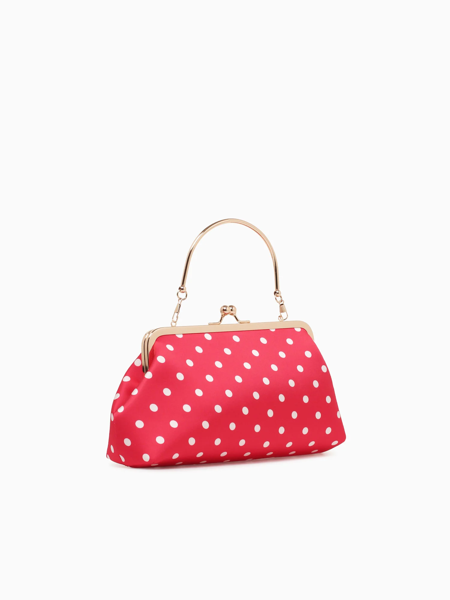 Polka Dot Kisslock Top Handle Red - Image 2