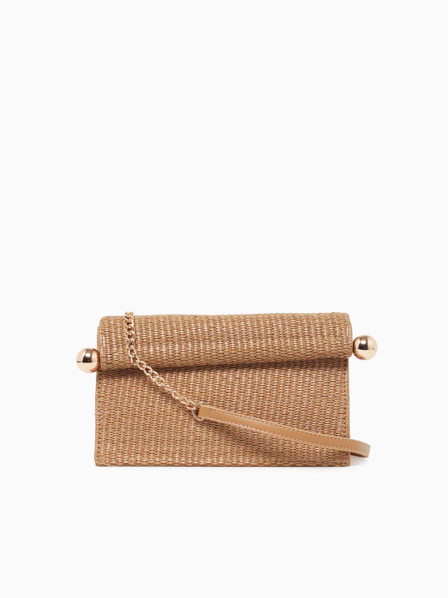 Staci Clutch Brown Raffia - Image 3